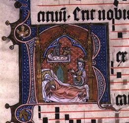 1490年頃の「時祷書」の葉（照明）
