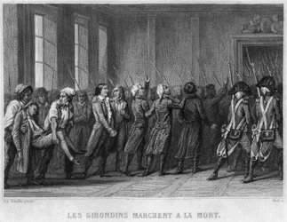死の行進をするジロンダンたち-ティエールの『フランス革命』より19世紀