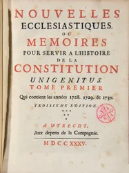 Les Nouvelles ecclesiastiques ou memoires pour servir a l