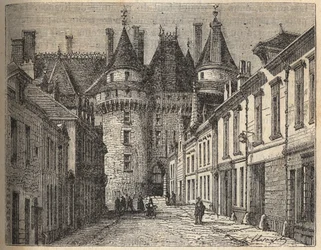 ロワールの城： ランゲア城（インドール＝エ＝ロワール） - Victor Duruy（1811-1894）の「Histoire de France」に掲載された彫刻 - 1882年