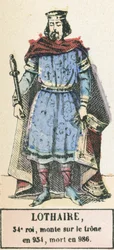 第34代王ロタール、954年に即位、986年に死去（カラー図版