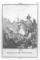 1745年5月11日、フォンテノイの戦いでのLouis XV（1710-74）、