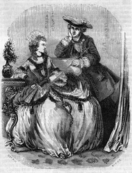 ルイ15世とポンパドゥール夫人、ジャンヌ・アントワネット・ポワソン（1721年～1764年）（ポンパドゥール侯爵夫人） - L.-P.アンケティルの「フランス史」にて
