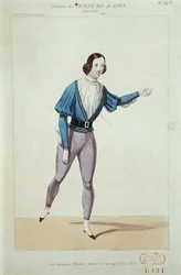 アドルフ・アダム（1803-56）作「ジゼル」のロイス役を演じるルシアン・プティパ（1815-1898）1841年（カラーリトグラフ