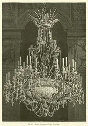 バカラ社製クリスタルシャンデリア（彫刻