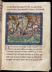 MSマーレイ1を追加f.86海戦のイルミネーションを含むテキストのページ、De Re Militari、c.1270から