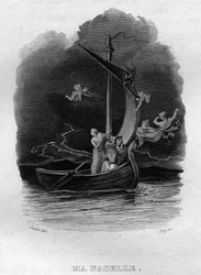 Ma nacelle Chanson de Beranger in the "Works Completes" (1834) by Pierre Jean de Beranger (1780-1857) フランスの詩人、作詞家。