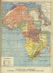 1899年3月の英仏協定調印後のアフリカ地図（カラーリトグラフ） 1899年4月9日付「Le Petit Journal」の挿絵（エングレービング