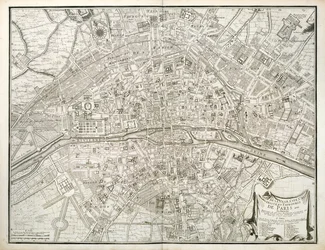 パリの地図、LAtlas de Paris、ジャンドラカイユ作、1714年