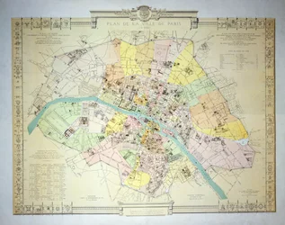 1789年、1887年のパリの地図
