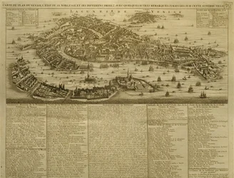 ヴェネツィアの地図、H。Chatelainによってアムステルダムで公開、1728