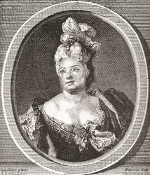 マリアンヌデュクロスドシャトーヌフ、1664年-1747年。フランスの女優。 Les Heures Libresから1908年に出版されました。