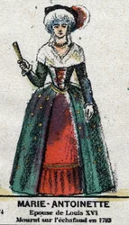 フランス王妃マリー・アントワネット（1755-1793）。「Galeriede Kings and Queens of France and illustrious characters from 1643 to 1895」では、エピナルのイメージ。