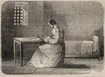Marie Fortunee Capelle, Marie Lafarge (Madame) (1816-1852) 牢獄の中のフランス人犯罪者 - Armand Fouquier (1817-18?) 1858-1867の「Causes celebres de tous les peuples」のエングレーヴィング - 個人蔵