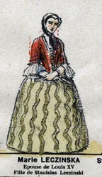 Marie Leszczynska (1703-1768), フランス王妃、ルイ15世の妻。「Galeriede Kings and Queens of France and illustrious characters from 1643 to 1895」エピナル画像。