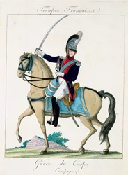 Troupes FrancaisesのGrd du Corpsのメンバー、パブ。 chezバセット、パリ、c.1790