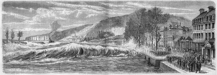 Meteorological phenomene：Villequierへのセーヌ川の砂州へのマリーの影響（Seine Maritime, 76）、3月9日