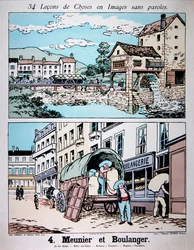 ミラーとベイカー、小学校の教科書のイラスト、1900年頃（カラーリソ）