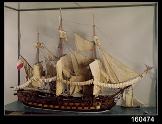 ロシュフォールで建造された74門の艦、LAchilleの模型