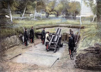 220年の迫撃砲学校-「軍事アルバム」にて-徒歩の砲兵隊