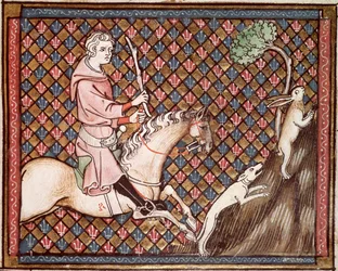 Ms 1044 fol.76狩猟うさぎ、Chretien Legouaisによって書かれたOvide Moraliseから