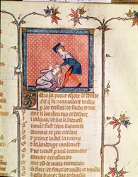 Ms 1126 f.66r嫉妬の暴力、ロマン・デ・ラ・ローズc.1487-95から）