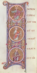 Ms 14 fol.60v Historiated initial私は聖ヨハネの福音書の始まりを描いた