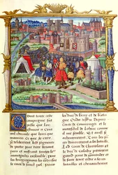 Ms 18 fol.19r 1489-98年のフィリップドコマンヌのメモワールからのパリ包囲戦へのシャロレー伯爵とその軍の到着