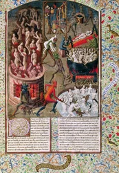 Ms 246 f.383r Hell、カバの聖アウグスティヌスによるDe Civitate Deiのフランス語翻訳（354-430）