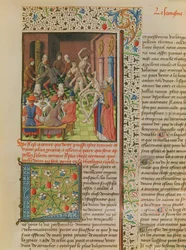Ms 246 fol.151r Temporal and Terminal、カバの聖アウグスティヌスによるDe Civitate Deiのフランス語訳（354-430）