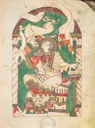 コービー修道院の福音書からのMs 24 fol.53 St. Mark