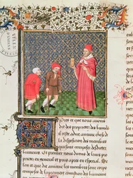 Ms 399 fol.35v乞食、Livre des Proprietes des Choses、Barthelemy lAnglais作