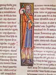 Ms 3 fol.76歴史に描かれたイニシャルI聖書のサンシュルピスドブールジュからの旅に出るエリメレクを描いた