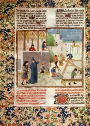 Ms 5064 fol.2v家の建設、Pitro de CrescenziによるLivre des Prouffitz Champestres（1230-132021）