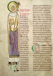 Ms 846 fol.137v歴史的なイニシャル私は聖リクリュディウスを描いた、レキュイユドヴィデサンから
