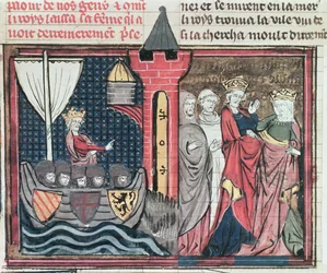 Fr 22495 Fol.101ボールドウィン1世、ヨルダン川を渡り、妻を辞任する。