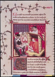 Ms Fr 2608 Fol.295vパリ大学教授、Grandes Chroniques de France、c.1400