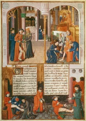 Ms Fr 2829 fol.89セントルイスの墓の奇跡、Le Livre des Faiz de Monseigneurセントルイス