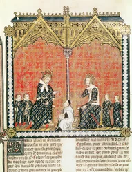 Fr 437 fol.1キングチャールズ5世（1338-80）とジャンヌドブルボン（1338-77）とその子供たち、ギヨームデュラン（1230-96）1374によるRational des divinsオフィスから