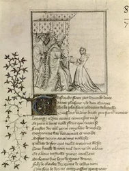 Mr Fr 848 fol.1 Christine de Pisan（1364-1430）は、彼女の作品をChristine de Pisan（c.1405）からOtheaからヘクターへの手紙からオルレアン公爵（1372-1407）に贈ります。