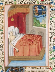 Ms H 7 fol.76rジャンXXIIの聖書からのエゼキエルの幻視