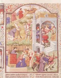Ms Lat 17294 Fol.515vセントジェームス大王の生涯の場面（d.44）、ベッドフォード公爵の修道院、c.1424-35