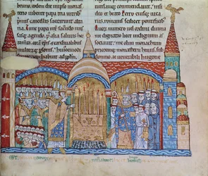 Ms Lat 17716 fol.91 1095年11月の教皇都市II（1042-99）によるクリュニーの教会の奉献