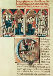 ラットさん6912 fol.1vアラビア語の論文の翻訳をフィリップダンジュに提示するユダヤ人学者