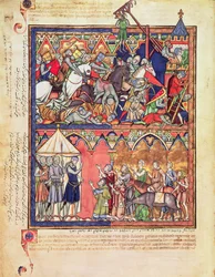 Ms M 638 f.10vジョシュア、モルガンピクチャー聖書、c.1244-54