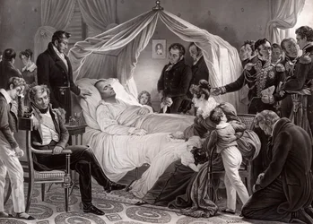 チャールズドスチューベンによる絵画の後、1821年5月5日、セントヘレナの死のベッドでナポレオン1世