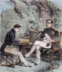 Napoleon a Sainte-Helene - ナポレオンがEmmanuel Pons de Las Cases (1800-1854) の息子に回想録を口述する - Emmanuel de las Cases, Napoleon, Memorial de Sainte-Heleneより。