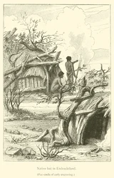 エンドラハトランドの先住民の小屋（エングレービング