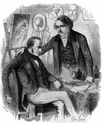 ニセフォレ・ニエプス（1765-1833）とルイ・ダゲール（1787-1851）は、フランスの発明家であり、写真術の先駆者です。1852年に描かれたもの。