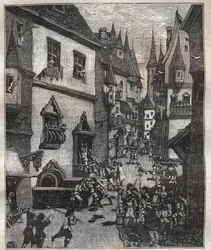1636年5月20日、シャンフルーリ通りで8人の偽造者が2人の警視総監と12人の巡査部長に逮捕された。